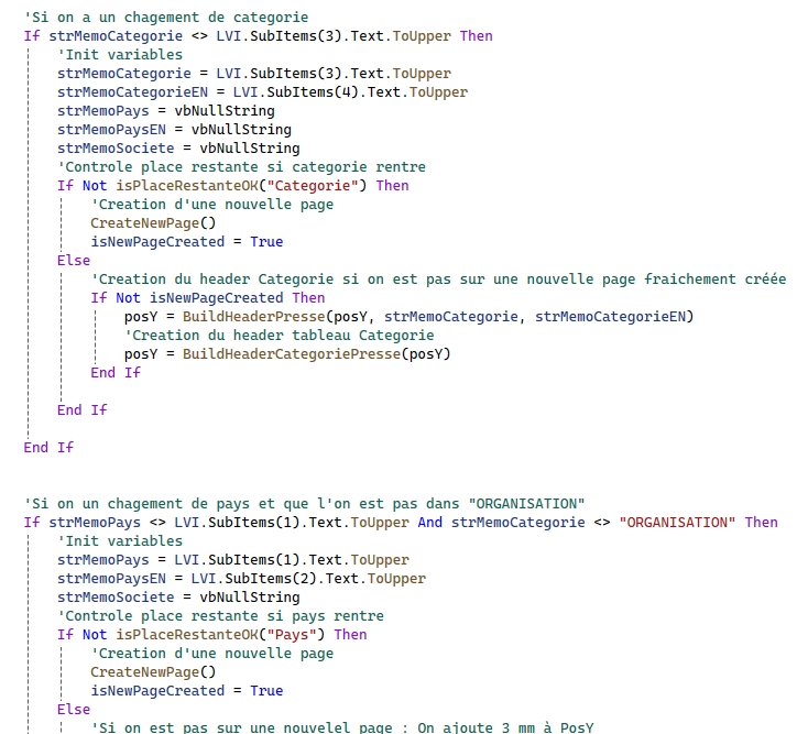 Snippet moteur de pagination et de création des rubriques